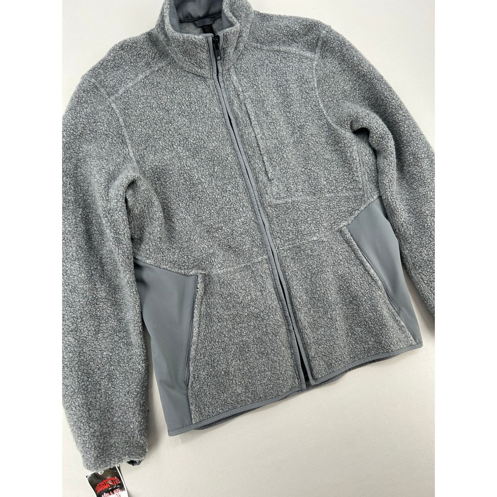 Lululemon Womens Grey Wool Blend Sherpa Fleece Full Zip Jacket Size L